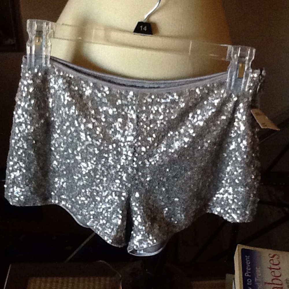 Forever 21 S Silver Sequined Shorts BNWT